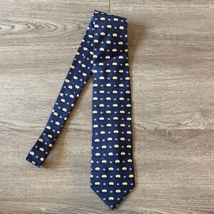 Dunhill Navy Blue Italian silk Novelty Antique Racecar Men's Tie